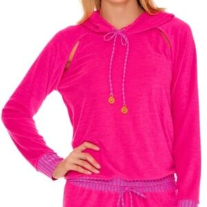 NWT Luli Fama Pink Cut-Out Hoodie Jacket (Size M)